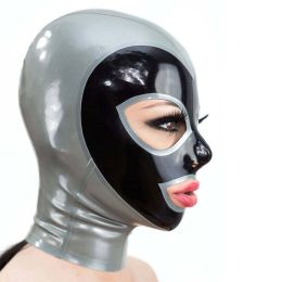 Latex Cap Silver Stitching Play Mask