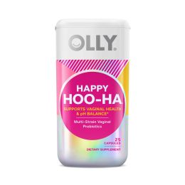 OLLY Happy Hoo-Ha, Women's Probiotic, Vaginal Health, Capsule Supplement, 25 Count