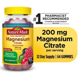 Nature Made High Absorption Magnesium Citrate 200 mg Gummies;  64 Count