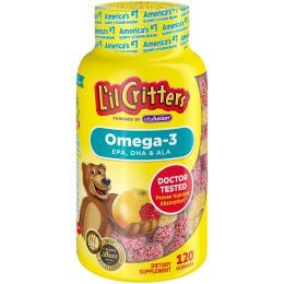 L'il Critters Kids Omega-3 DHA;  EPA and ALA Gummy;  120 Count