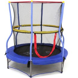 Trampolines 55-Inch Bounce-N-Learn Trampoline, with Enclosure and Sound, Blue