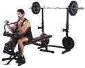 Fitvids LX600 Adjustable Olympic Workout Bench with Squat Rack, Leg Extension, Preacher Curl, and Weight Storage, 800-Pound Capacity