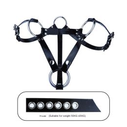 Black Leather Wear Pants Chastity Lock With Leather Pants (Option: M)