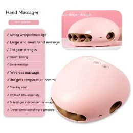 Intelligent Wireless Pneumatic Hand Massager (Color: Pink)