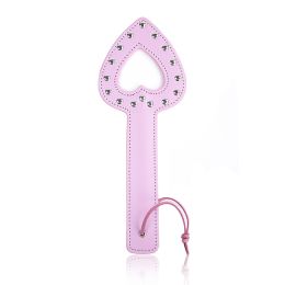 Heart Shaped Leather Rivet Racket (Color: Pink)