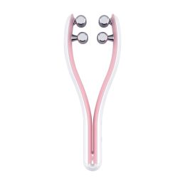 Micro-current Double-sided Three-dimensional Roller Face Slimming Beauty Instrument (Option: Light Pink-English)