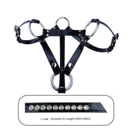 Black Leather Wear Pants Chastity Lock With Leather Pants (Option: L)