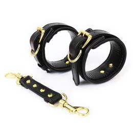 Leather Handcuffs Leg Cuffs With Waist Restraint Belt Toys (Option: 7 Style)