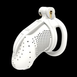 Black Chastity Lock Breathable Men's Chastity Cleaner (Option: White 3D Hornet Flat Ring)