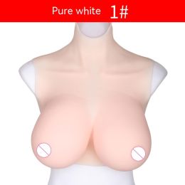 High Collar Short Section Half Body Solid Artificial Breast (Option: Pure White-E Cup 2600g)