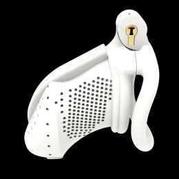 Black Chastity Lock Breathable Men's Chastity Cleaner (Option: White 3D Hornet Curved Ring)